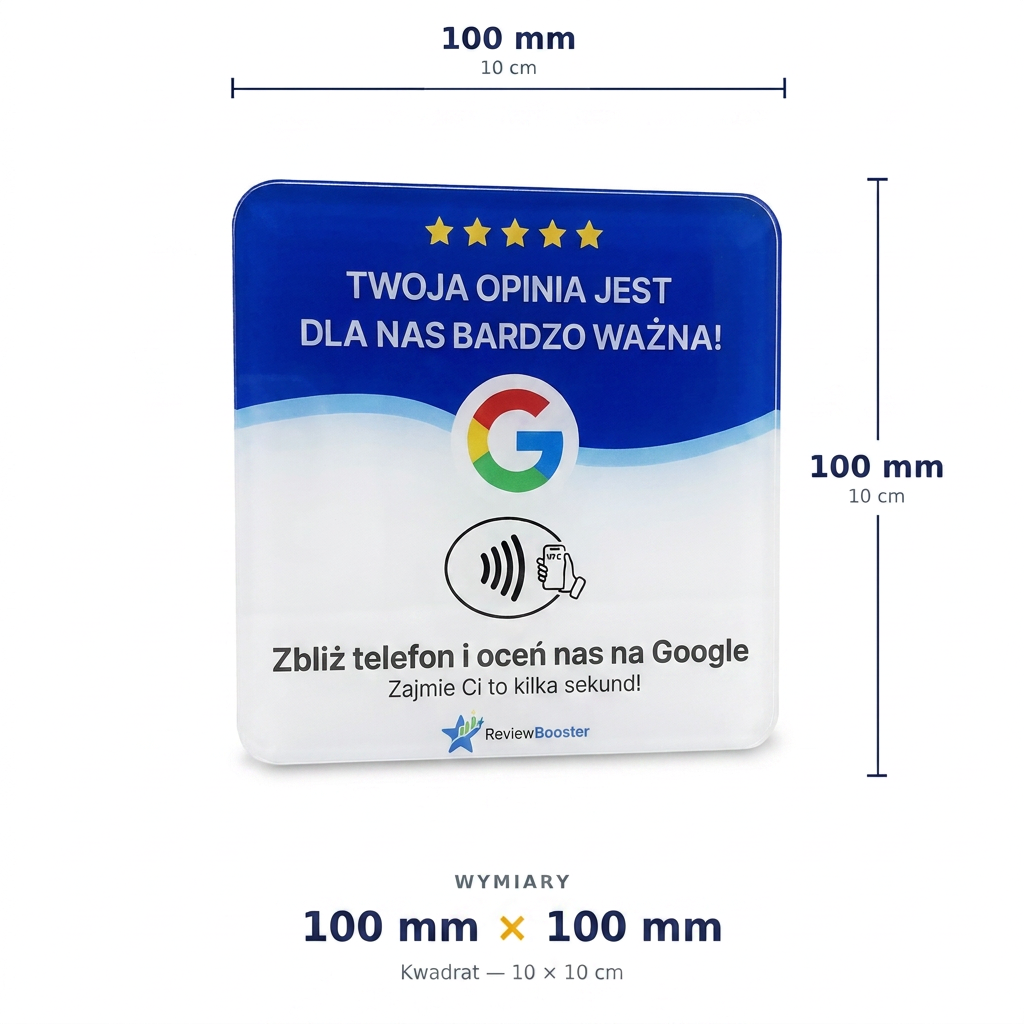 Tabliczka do opinii Google ReviewBooster
